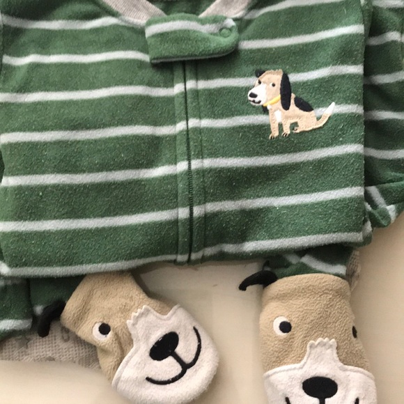 Carters‎ 24 mo Green Dog Footie PJ - Picture 1 of 1